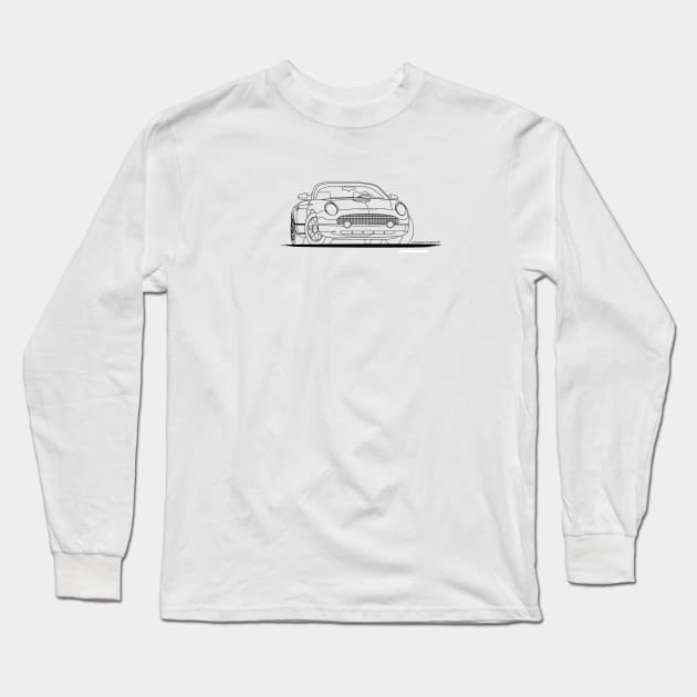 2002-2005 Retro Ford Thunderbird Long Sleeve T-Shirt by PauHanaDesign